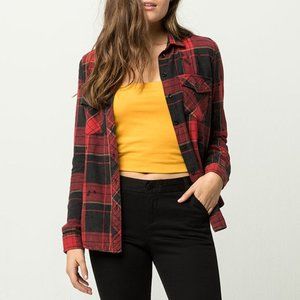 Polly & Esther Flap Pocket Red Plaid Button Down Shirt NWT Tilly's